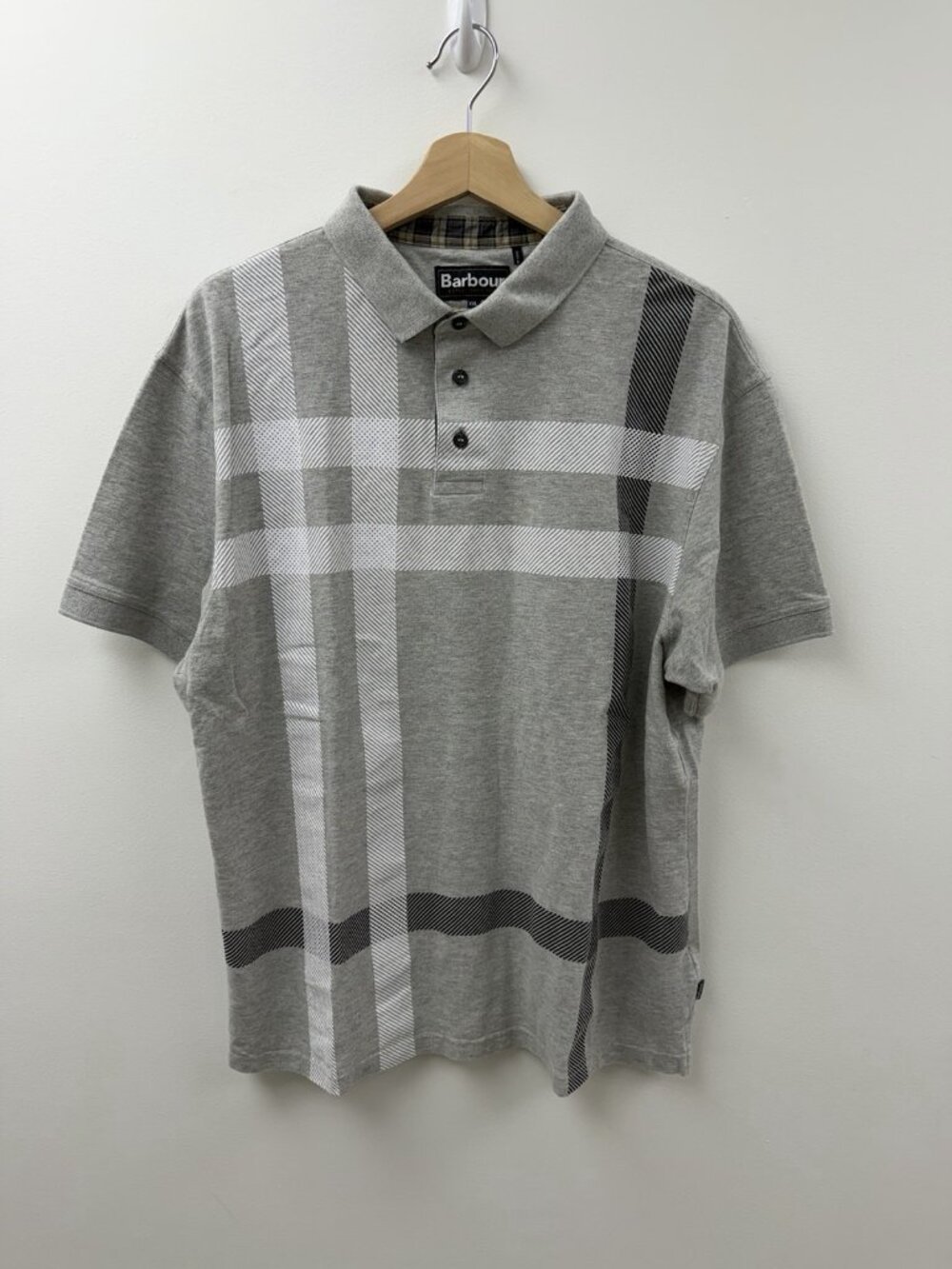 Barbour Blaine Tartan Short Sleeved Polo Shirt Classic Casual Preppy Sz XXL Grey - Picture 10 of 10